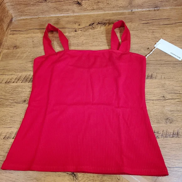 Reformation canyon knit top tank lipstick red size medium authentic sleeveless - Picture 3 of 7